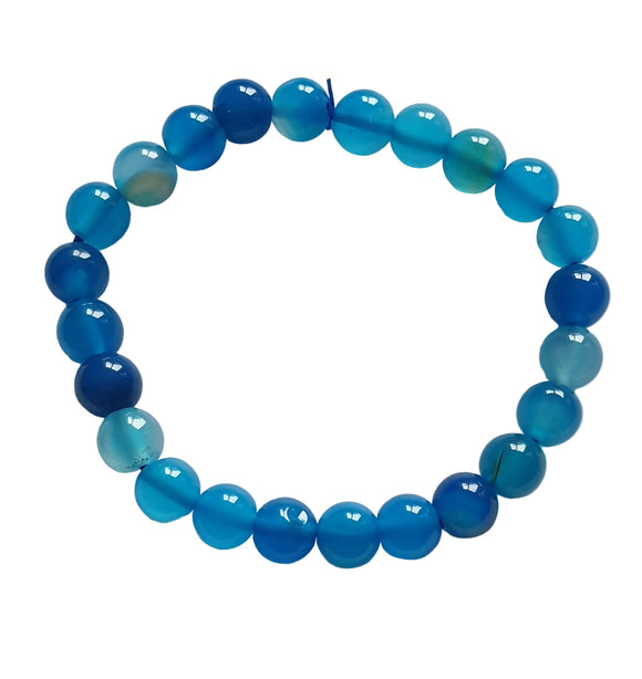 Blue Agate Power Bead bracelet | Crystal Jewellery | Gemstone Bracelets