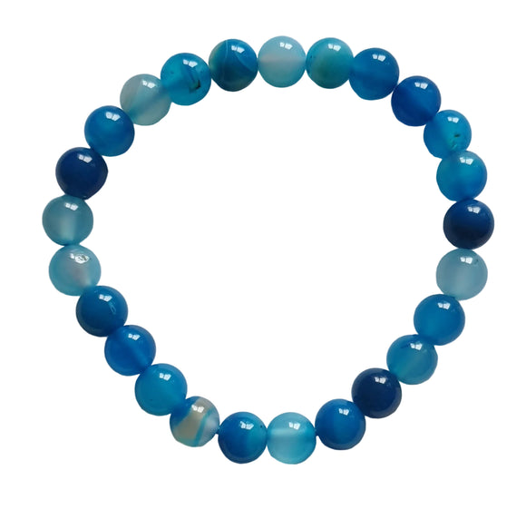 Blue Agate Power Bead bracelet | Crystal Jewellery | Gemstone Bracelets