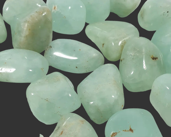 Prehnite Tumble Stones (x3) | Cut & Polished Crystals | Polished Crystal Tumble Stones