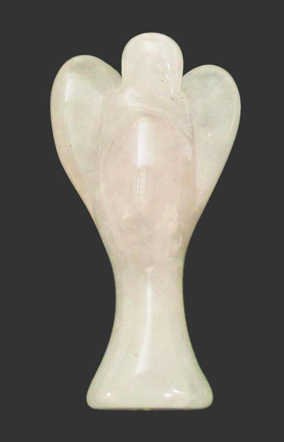 Rose Quartz Guardian Angel (Medium) | Crystal Carvings | Crystal Angels