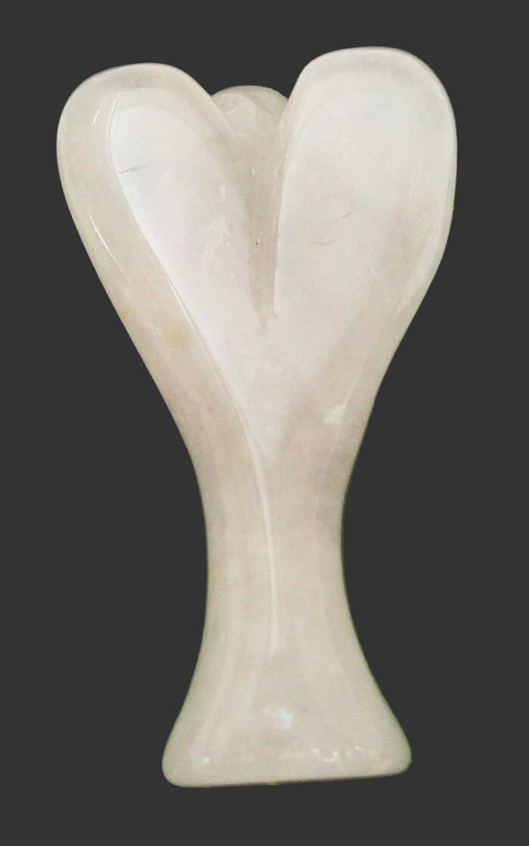 Rose Quartz Guardian Angel (Medium) | Crystal Carvings | Crystal Angels