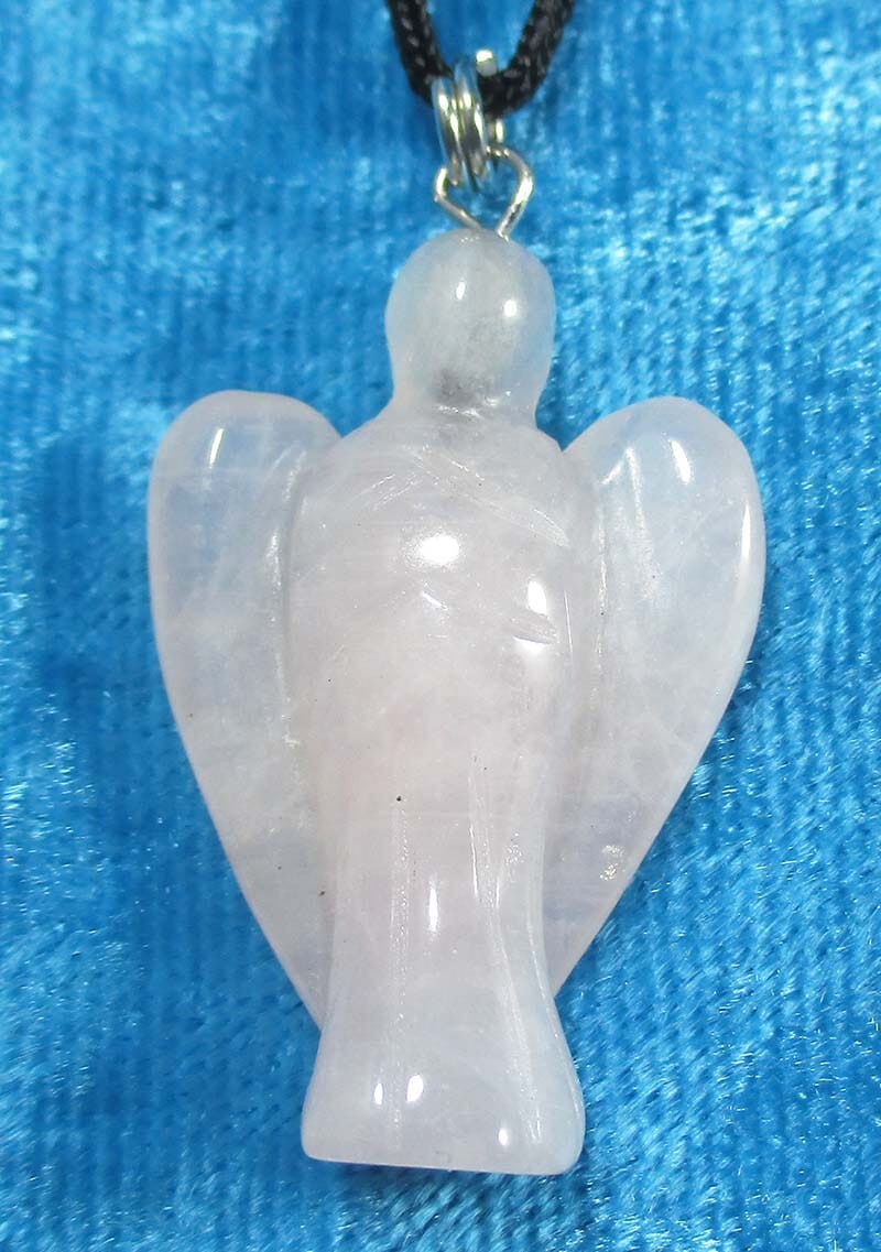 Rose Quartz Angel Pendant - Crystal Jewellery > Angel Pendants