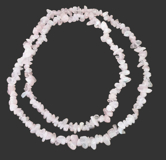 Rose Quartz Chip Necklace | Crystal Jewellery | Crystal Necklaces