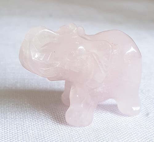 Rose Quartz Elephant Crystal Carvings > Carved Crystal Animals
