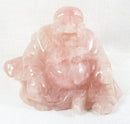 Rose Quartz Crystal Laughing Buddha (XLarge) | Crystal Carvings | Hand Carved Buddhas