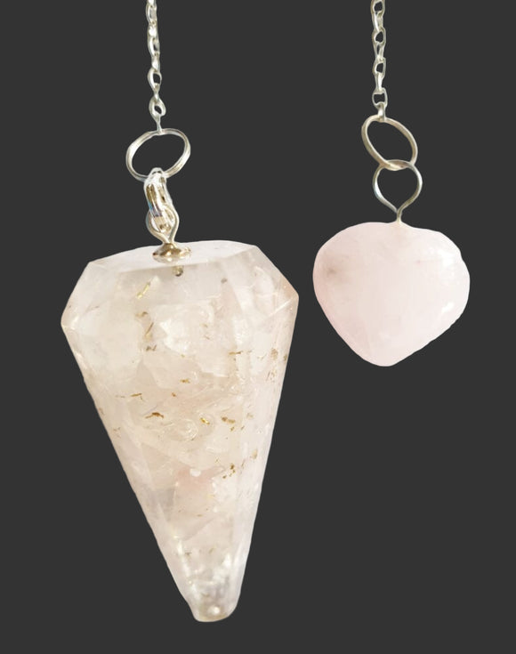 Rose Quartz Orgone Pendulum | Dowsing | Pendulums for dowsing