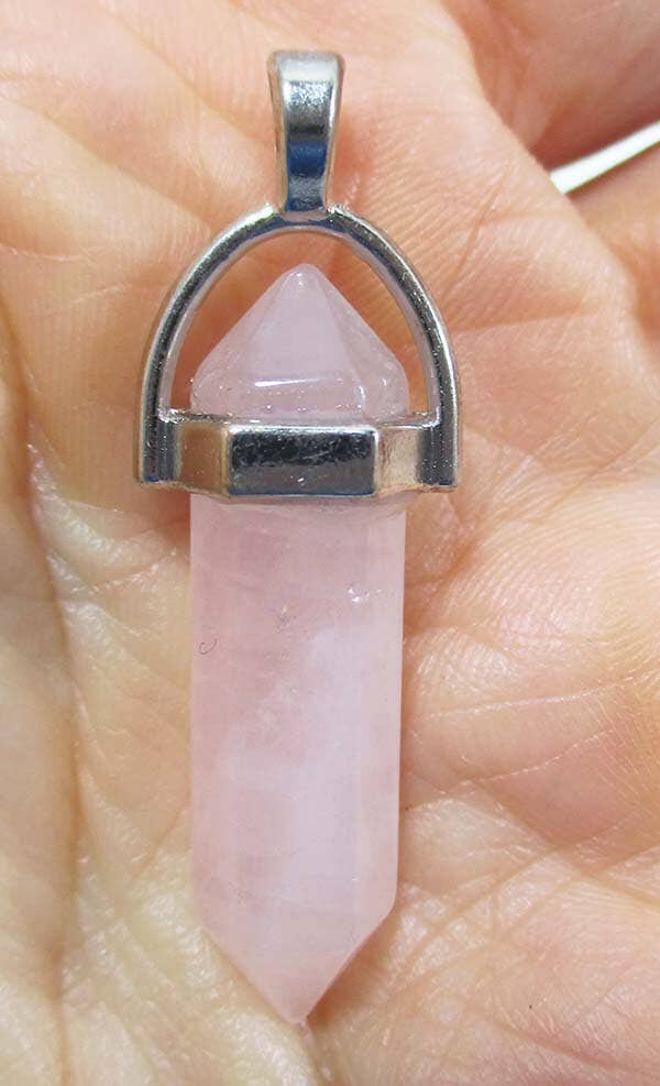 Rose Quartz Point Pendant - Crystal Jewellery > Point Pendants