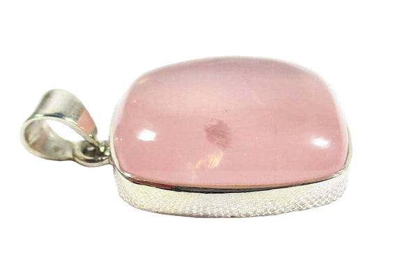Rose Quartz Rectangular Pendant | Crystal Jewellery | Crystal Pendants