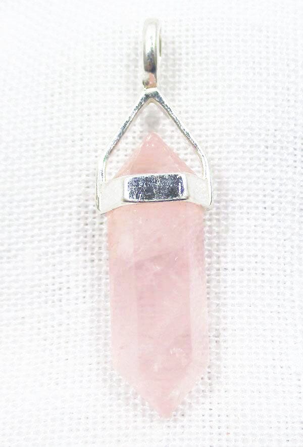 Rose Quartz Small Point Pendant - Crystal Jewellery > Point Pendants