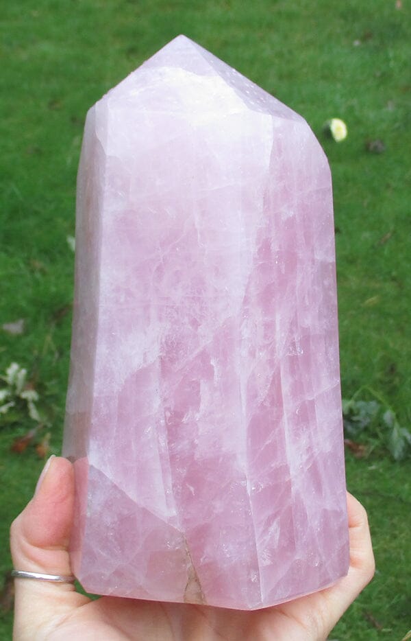 Rose Quartz Wide Polished Point Extra Large - Cut & Polished Crystals > Crystal Obelisks & Natural Points