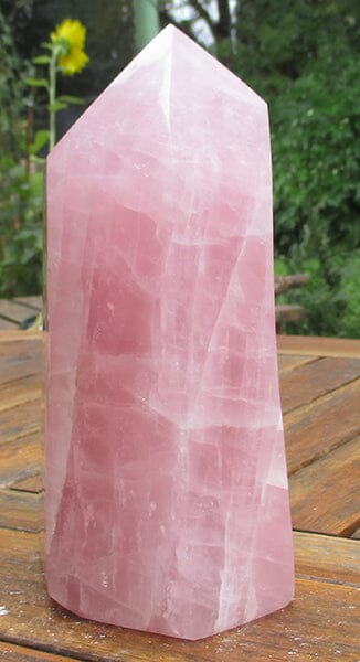 Rose Quartz Wide Polished Point Extra Large - Cut & Polished Crystals > Crystal Obelisks & Natural Points