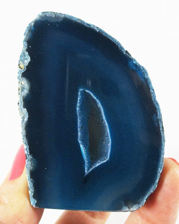 Rough Blue Agate Standing Geode - 3