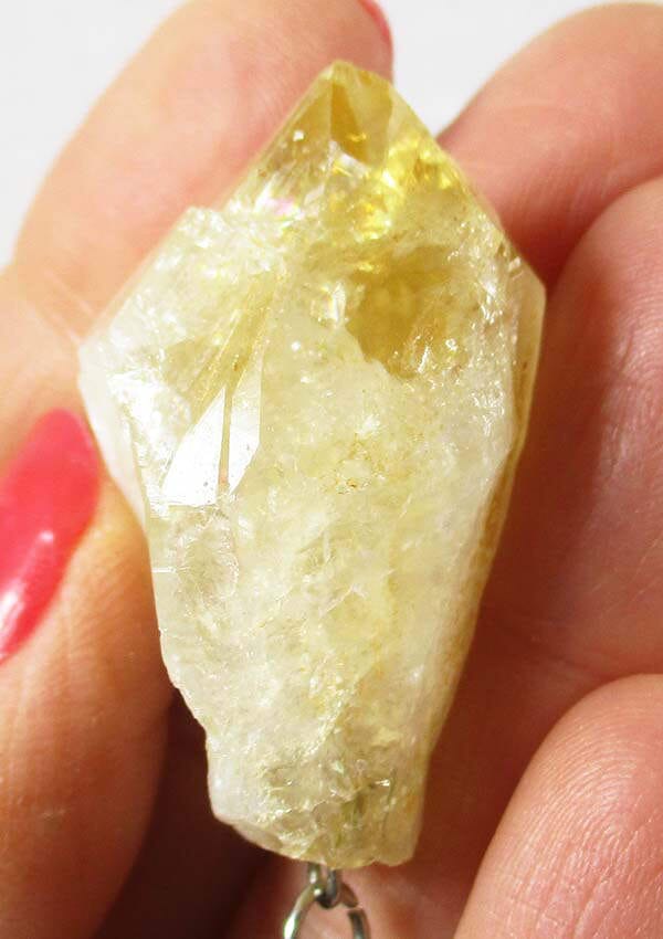 Rough Citrine Point Keyring - Others > Keyrings & Clip-On Crystals