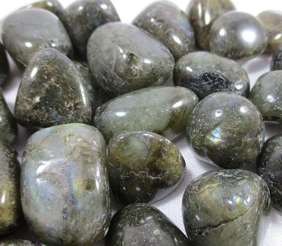 Rough Labradorite Healing Crystal Tumble Stones (x3) | Cut & Polished Crystals | Polished Crystal Tumble Stones