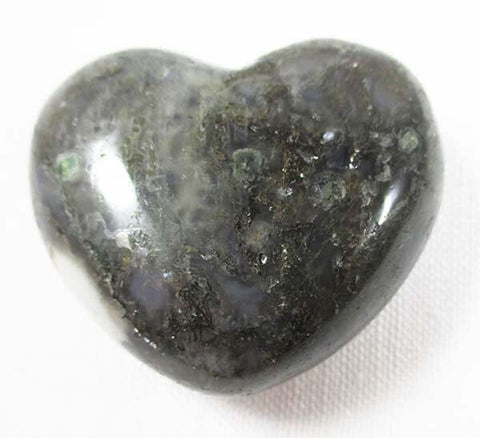 Rough Moss Agate Heart Crystal Carvings > Polished Crystal Hearts