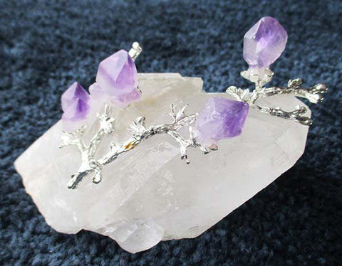 Rough Quartz Points With Amethyst Flowers Cut & Polished Crystals > Crystal Obelisks & Natural Points