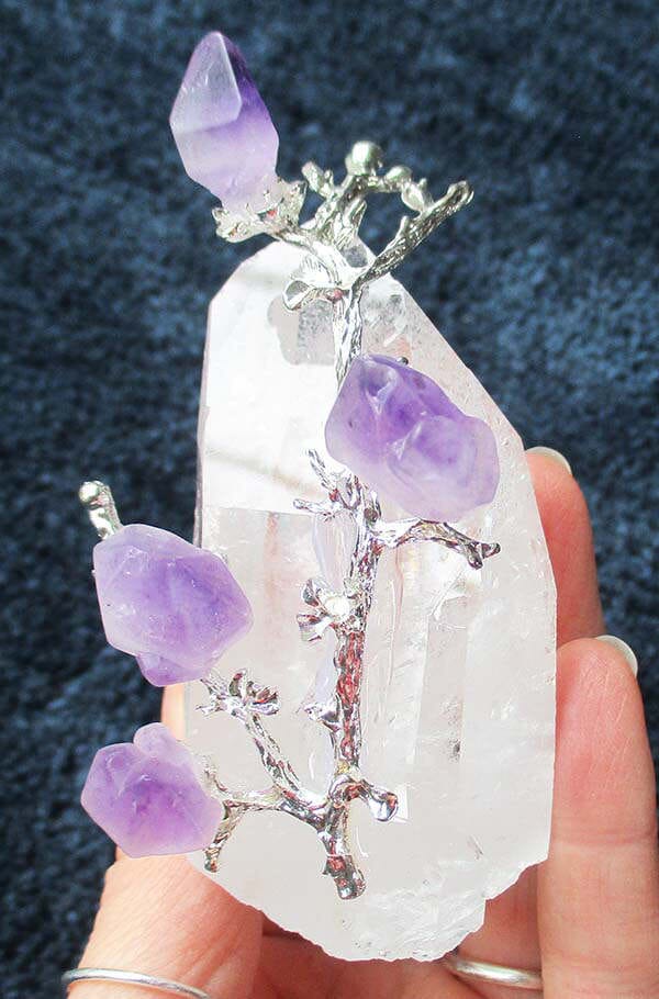 Rough Quartz Points With Amethyst Flowers - Cut & Polished Crystals > Crystal Obelisks & Natural Points