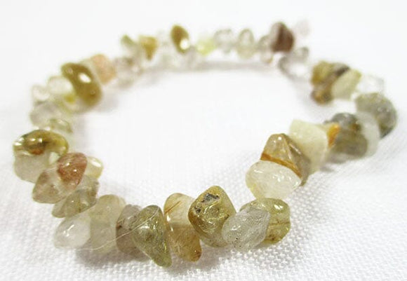 Rutilated Quartz Chip Bracelet | Crystal Jewellery | Gemstone Bracelets