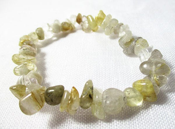 Rutilated Quartz Chip Bracelet | Crystal Jewellery | Gemstone Bracelets