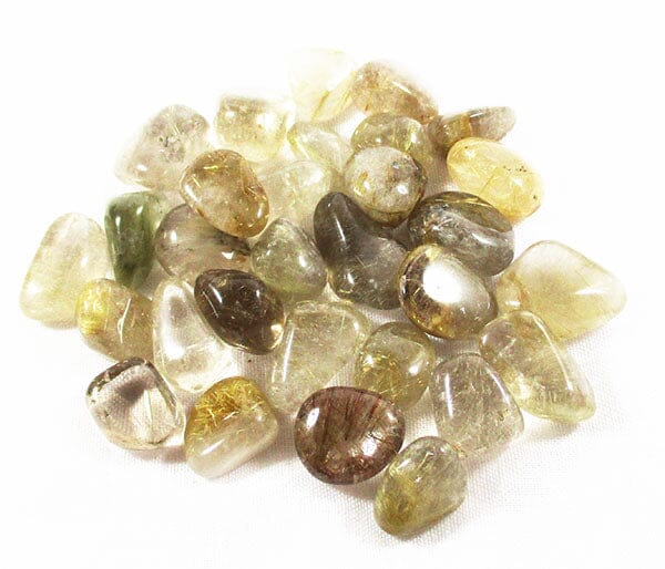 Rutilated Quartz Tumble Stones (x3) - Cut & Polished Crystals > Polished Crystal Tumble Stones