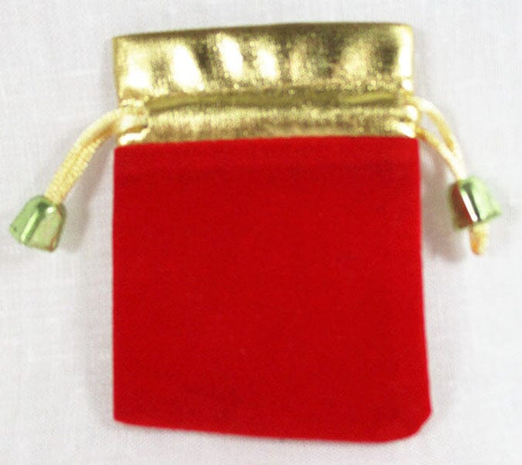 Scarlet and Gold Velvet Pouch | Gift Boxes & Pouches