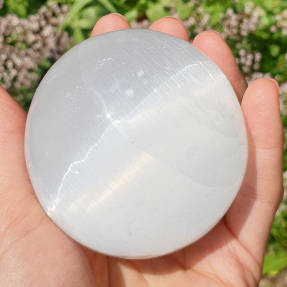 Selenite Sphere B Grade | Crystal Carvings | Polished Crystal Spheres