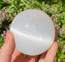 Selenite Sphere B Grade | Crystal Carvings | Polished Crystal Spheres