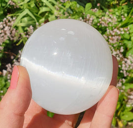 Selenite Sphere B Grade | Crystal Carvings | Polished Crystal Spheres