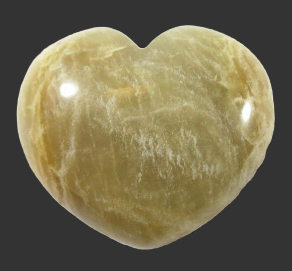 Shaded Moonstone Heart | Crystal Carvings | Polished Crystal Hearts