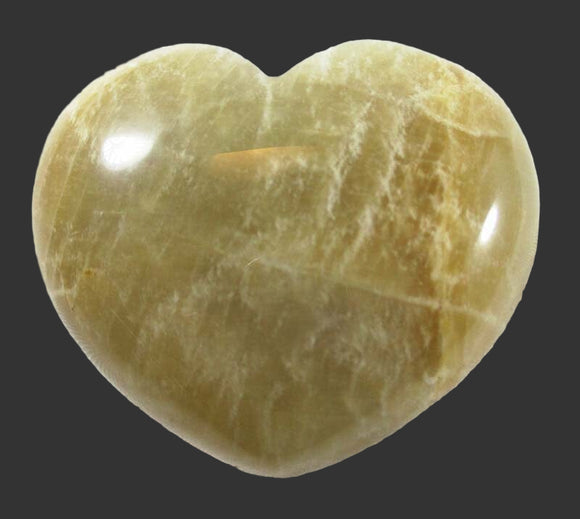 Shaded Moonstone Heart | Crystal Carvings | Polished Crystal Hearts