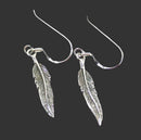 Silver Feather Earrings | Crystal Jewellery | Gemstone Earrings