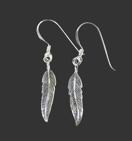 Silver Feather Earrings | Crystal Jewellery | Gemstone Earrings