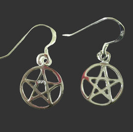 Silver Pentacle Earrings | Crystal Jewellery | Gemstone Earrings