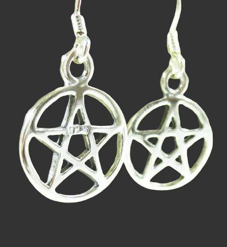 Silver Pentacle Earrings | Crystal Jewellery | Gemstone Earrings