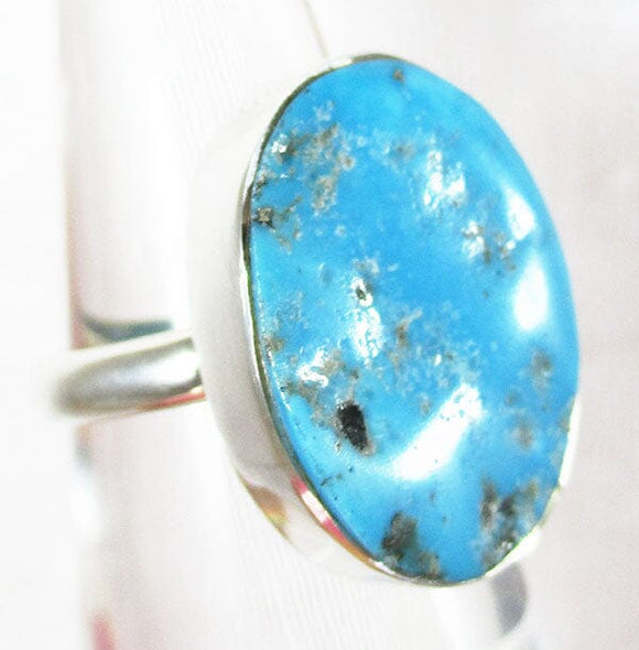 Sleeping Beauty Crystal Turquoise Ring (Size L) | Crystal Jewellery | Gemstone Rings