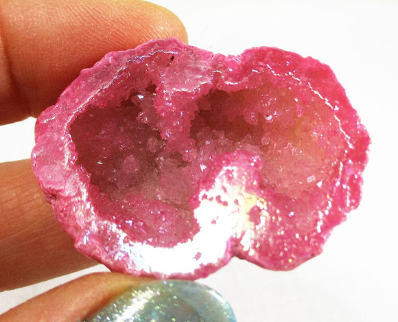 Small Aura Quartz Pink Geode | Natural Crystals | Crystal Geodes