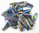 Small Rainbow Aura Criss Cross Quartz Crystal Point | Cut & Polished Crystals | Crystal Obelisks & Natural Points