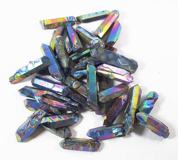 Small Rainbow Aura Criss Cross Quartz Point - Cut & Polished Crystals > Crystal Obelisks & Natural Points