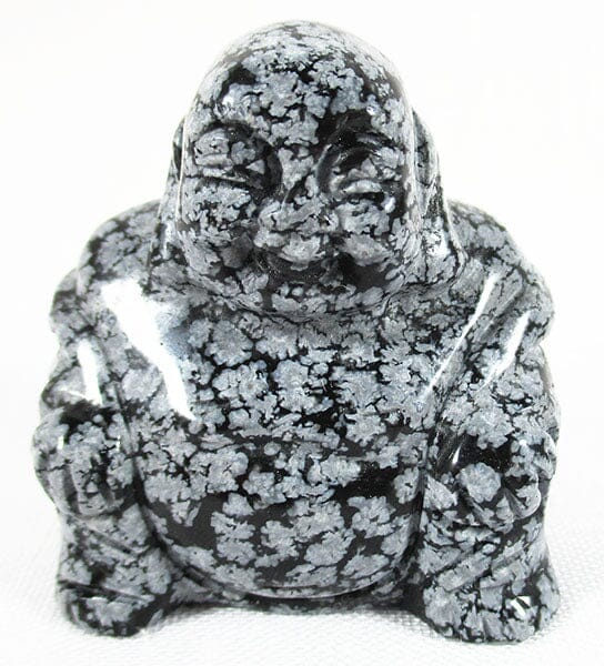 Snowflake Obsidian Crystal Buddha | Crystal Carvings | Hand Carved Buddhas