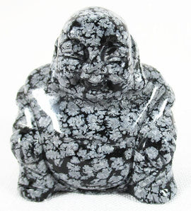 Snowflake Obsidian Crystal Buddha | Crystal Carvings | Hand Carved Buddhas