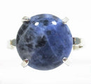 Sodalite Crystal Adjustable Silver Plated Circle Ring | Crystal Jewellery | Gemstone Rings