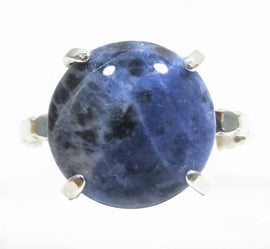 Sodalite Crystal Adjustable Silver Plated Circle Ring | Crystal Jewellery | Gemstone Rings