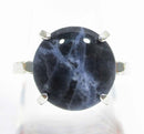 Sodalite Crystal Adjustable Silver Plated Circle Ring | Crystal Jewellery | Gemstone Rings