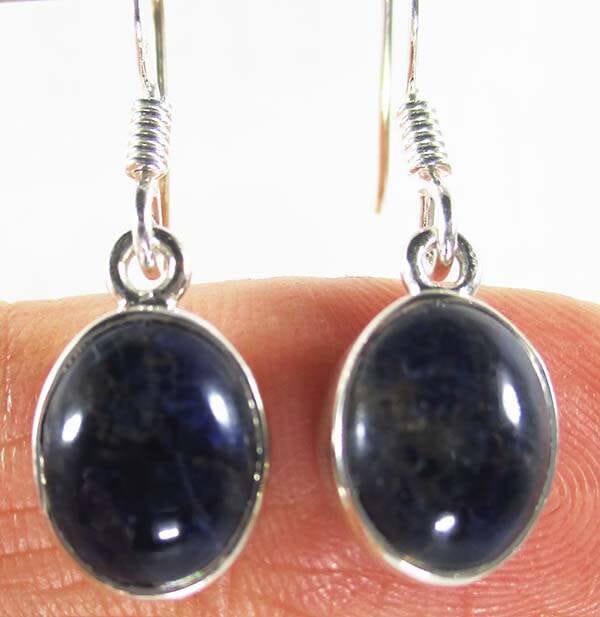 Sodalite Oval Earrings - Crystal Jewellery > Gemstone Earrings