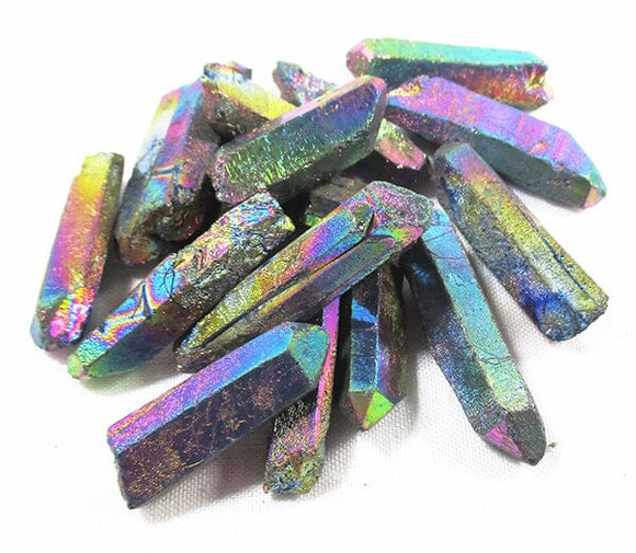 Textured Rough Rainbow Aura Quartz Crystal Point X 1 | Cut & Polished Crystals | Crystal Obelisks & Natural Points