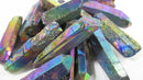 Textured Rough Rainbow Aura Quartz Crystal Point X 1 | Cut & Polished Crystals | Crystal Obelisks & Natural Points