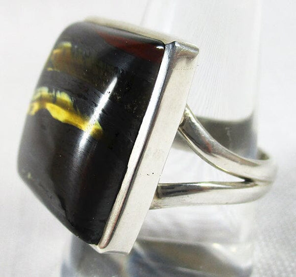 Tiger Iron Rectangular Ring (Size Q) | Crystal Jewellery | Gemstone Rings