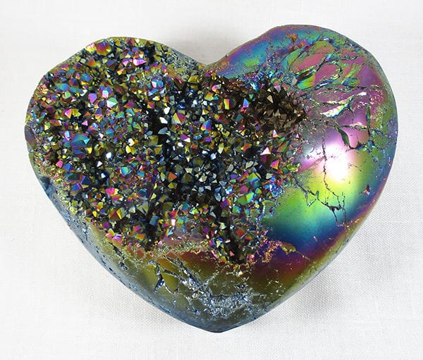 Titanium Aura Quartz Cluster Heart (Large) Crystal Carvings > Polished Crystal Hearts