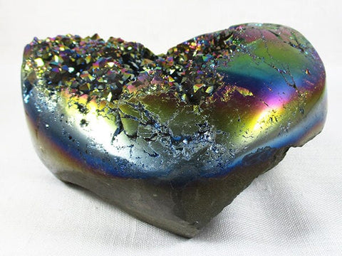Titanium Aura Quartz Cluster Heart (Large) Crystal Carvings > Polished Crystal Hearts