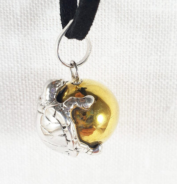 Tortoise Silver Ball Bell | Crystal Jewellery | Silver Pendants